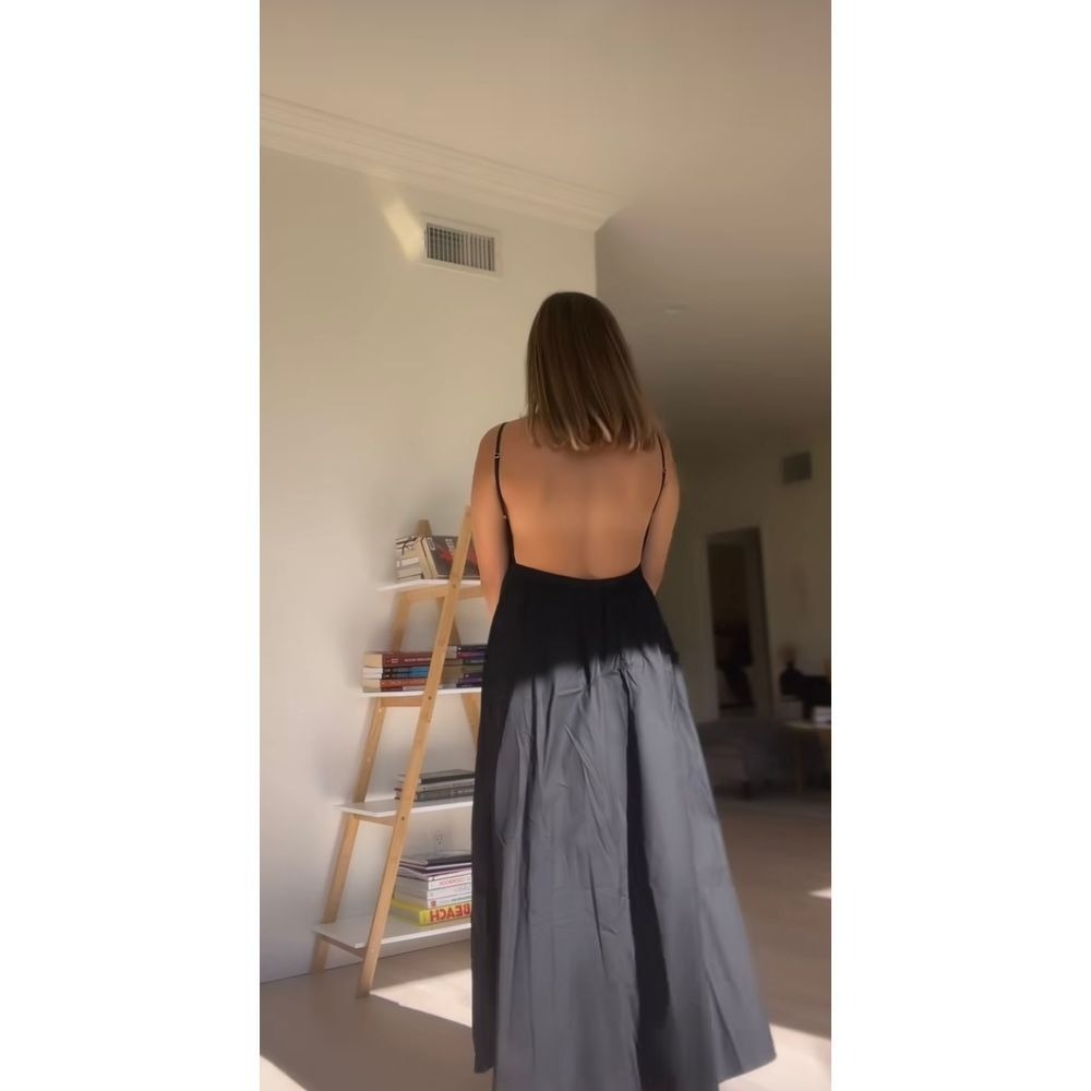 Commense Coastal Cowgirl Open Back Long Dress black size M